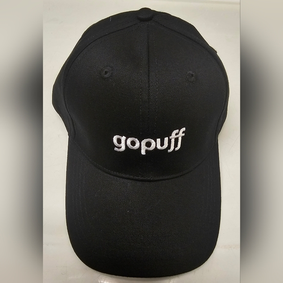 GoPuff Black Baseball Hat Promo Cap Strap Back New - Picture 1 of 2
